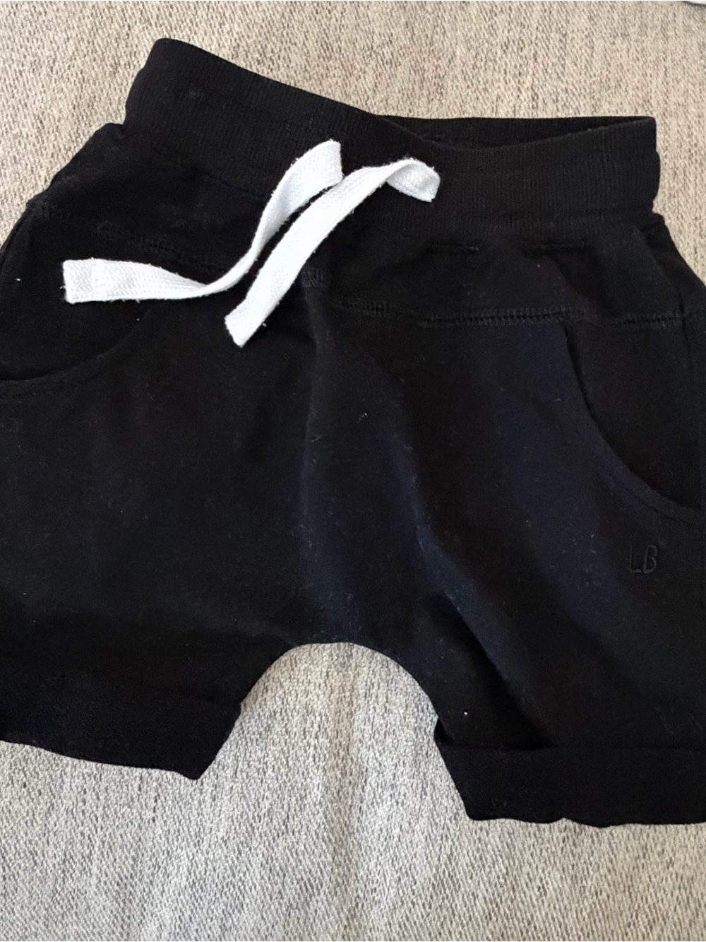 Little Bipsy Black Shorts with White Drawstring